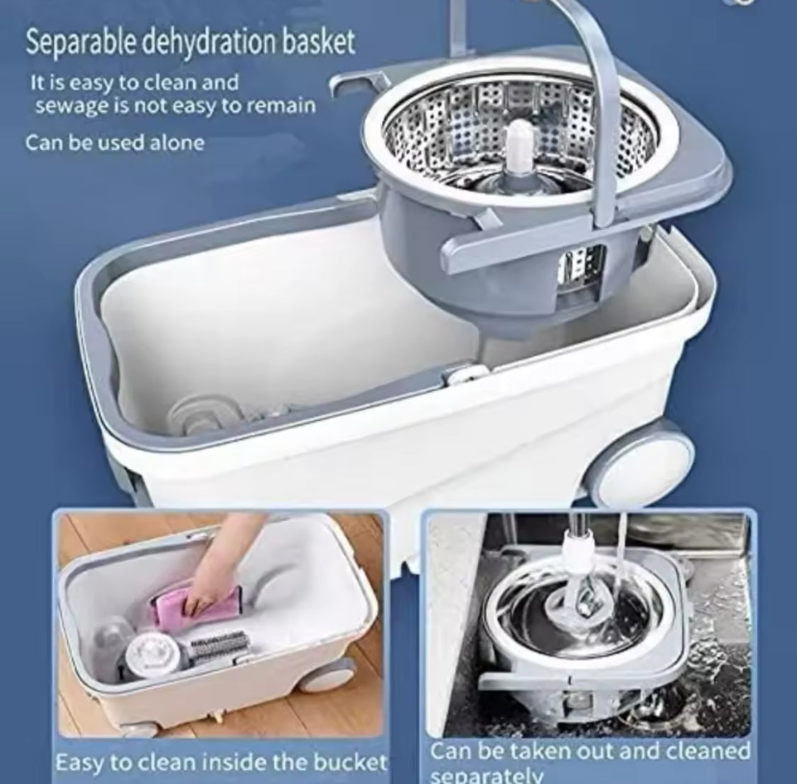 Automatic Rotation Magic Mop Bucket, Bus Style Floor Cleaning Mop, Microfiber Mop Bucket Cleaning Set Automatic Rotation Magic Mop Bucket, Bus Style Floor Cleaning Mop, Microfiber Mop Bucket Cleaning Set